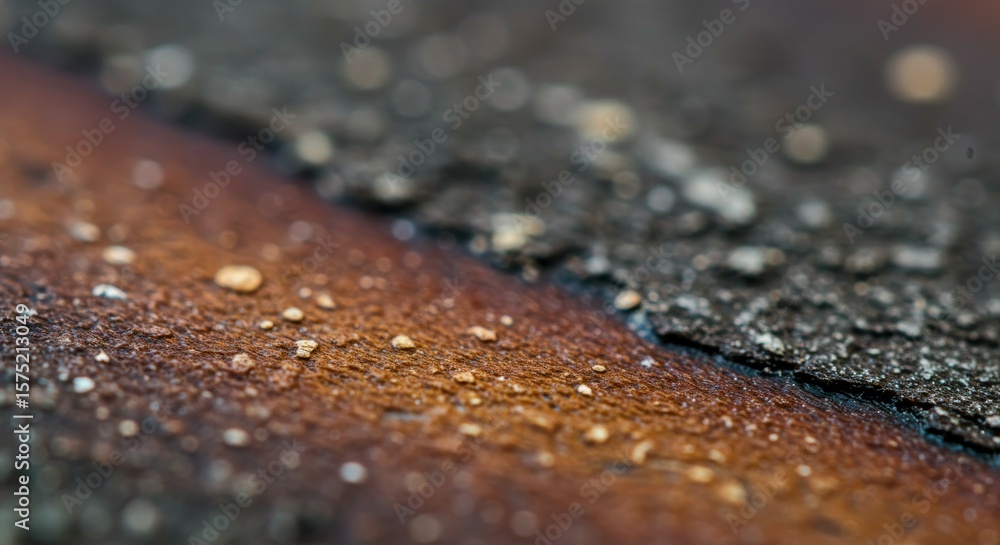 Examining Surface with Water Droplets Closeup Examining Surface with Water Droplets Closeup