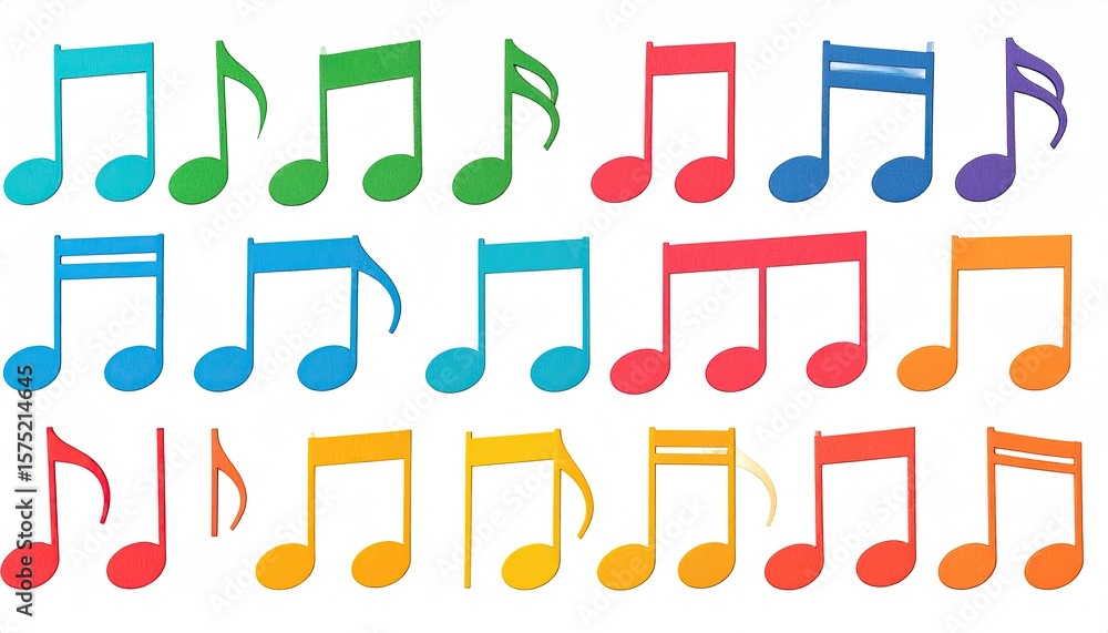 Fototapeta premium Collection of colorful musical notes