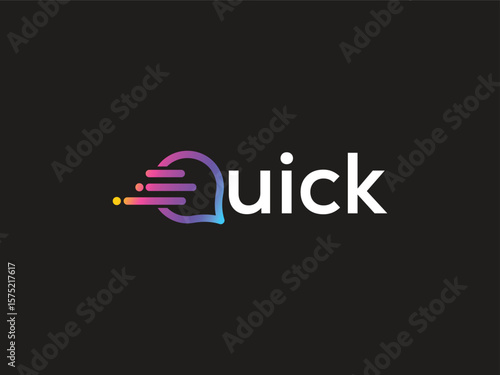 Minimal and professional Wordmark quick logo design. Modern Q Logo