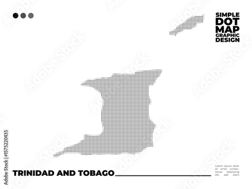 Minimalist dot map of Trinidad and Tobago for infographic and Education use