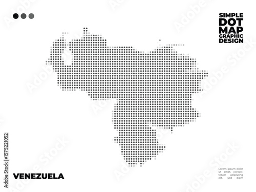 Minimalist dot map of Venezuela for infographic and Education use