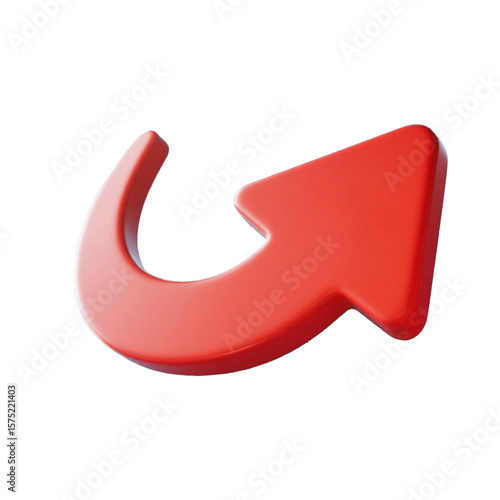 3d shaped red arrow