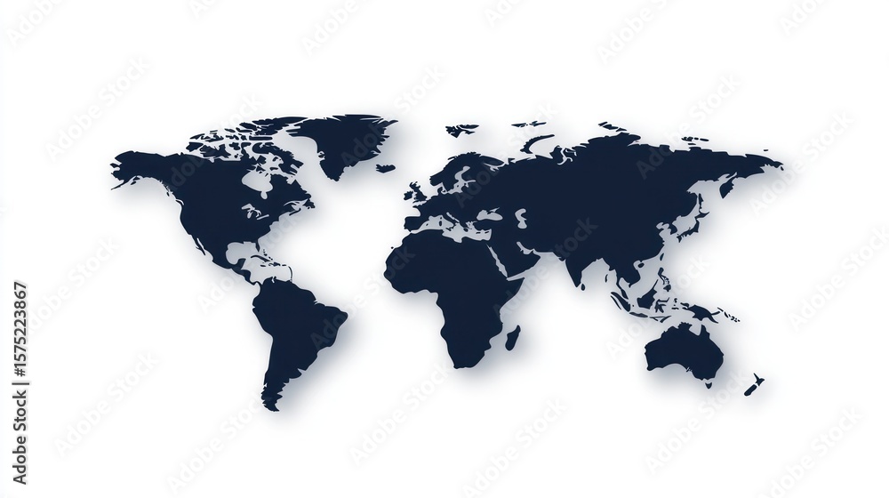 Obraz premium Simple world map, dark silhouette