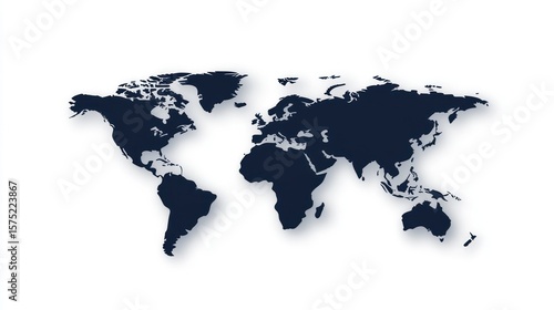 Wallpaper Mural Simple world map, dark silhouette Torontodigital.ca