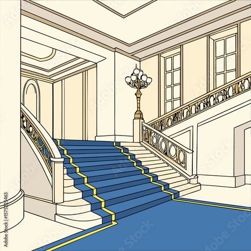 a drawing of a staircase