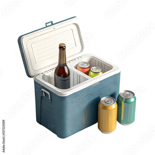 Portable Cooler with Chilled Drinks: Perfect for Outdoor Adventures