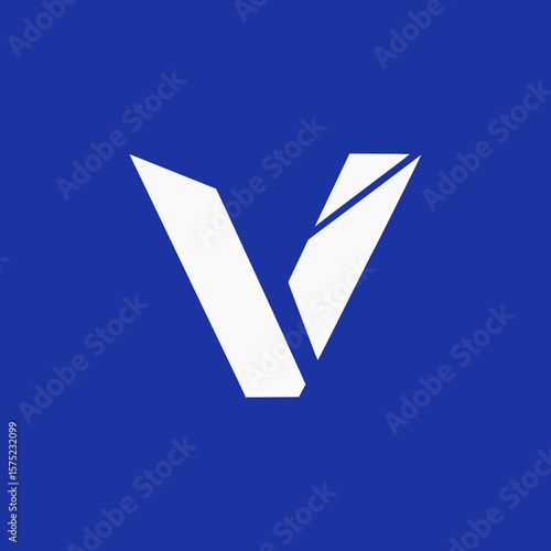 letter V blockchain crypto company logo vector illustration template design