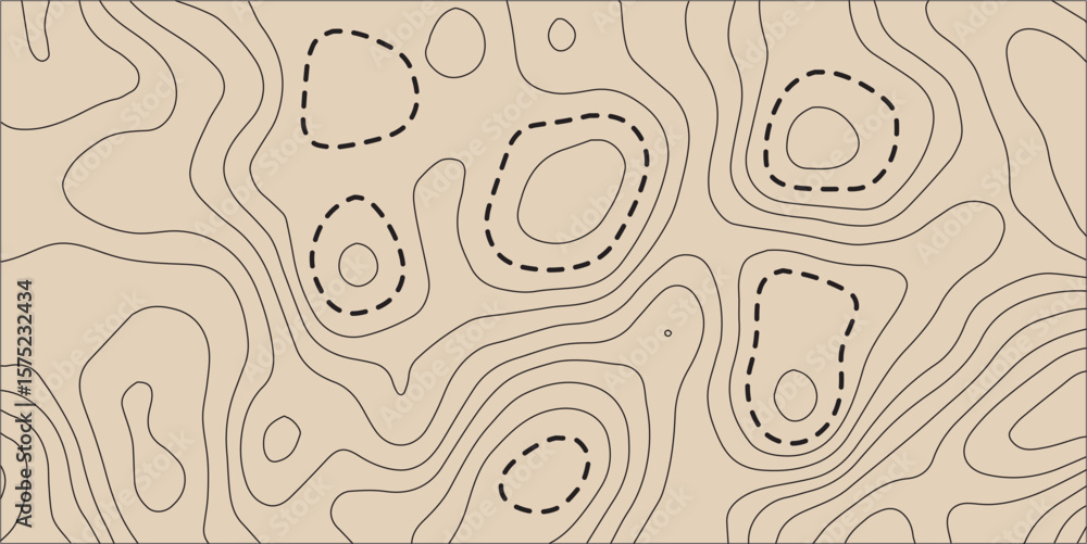 Fototapeta premium Vintage contour mapping. Natural printing illustrations of maps. Abstract red yellow background with wave motif. Landscape geodesy topographic map background. Grey topographic lines. Texture of lines