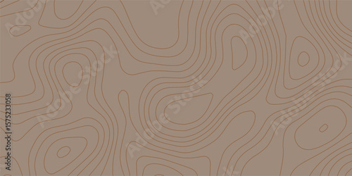 Topographic map patterns, Golden topography line map. Outdoor vector background, editable stroke
