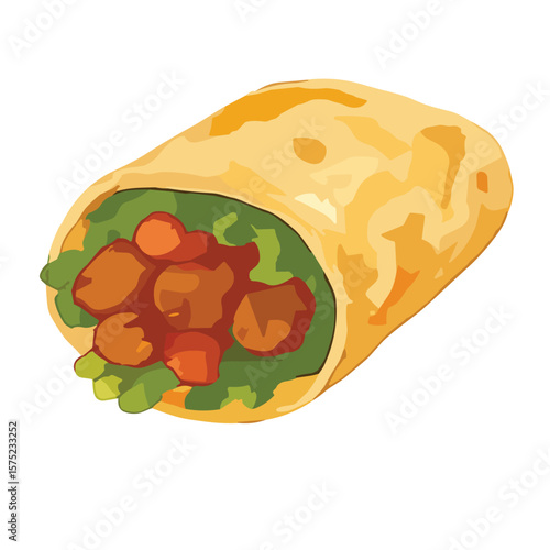 Shawarma Wrap vector