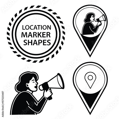 Location marker shapes icons