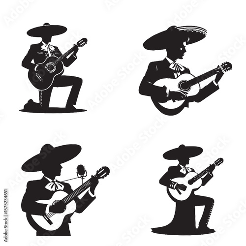 Mexican Mariachi Guitarist Silhouette – Cultural Rhythm, Fiesta Spirit & Musical Heritage