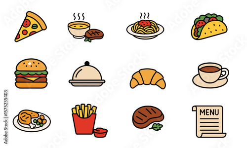 western food set vector colection