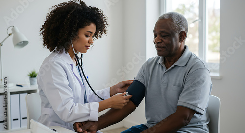 Compassionate Healthcare Doctor Checking Patient's Blood Pressure