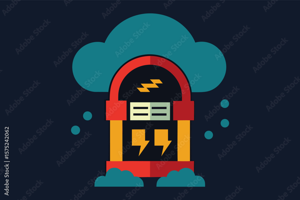 Naklejka premium retro-vector-art-of-a-haunted-jukebox-playing-eeri (1).eps