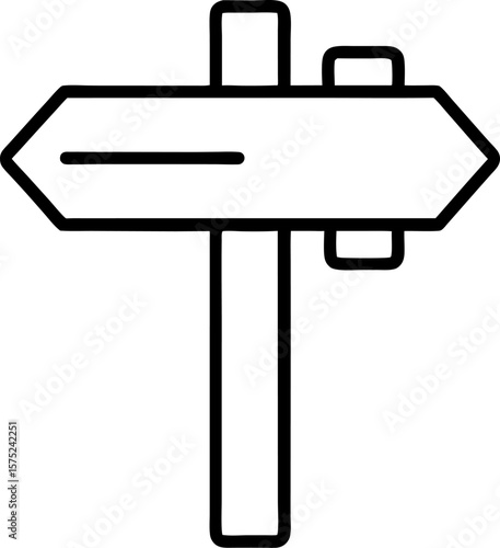 Continuous one line drawing of directional signpost. Vector illustration