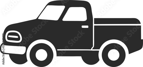 pickup  silhouette vector transportation vehicle icons