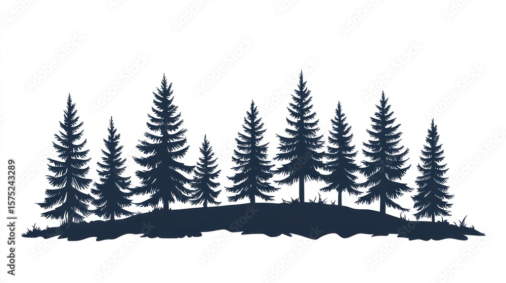 Obraz premium Silhouette of a forest landscape