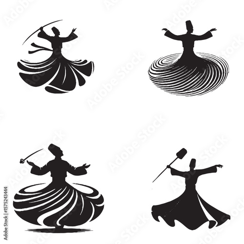 Turkish Whirling Dervish Silhouette – Sufi Spirituality, Mystical Dance & Cultural Grace