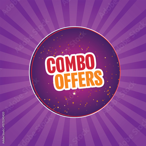 combo offer sticker design, Combo offer - Banner poster or tag set for shop icon. vector design element, Combo offers typography logo for special offer