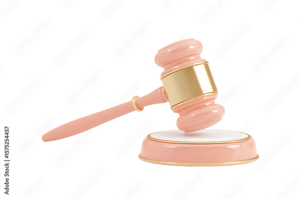Pink gavel on sound block. Justice, law, auction concept. Pink gavel on sound block. Justice, law, auction concept.