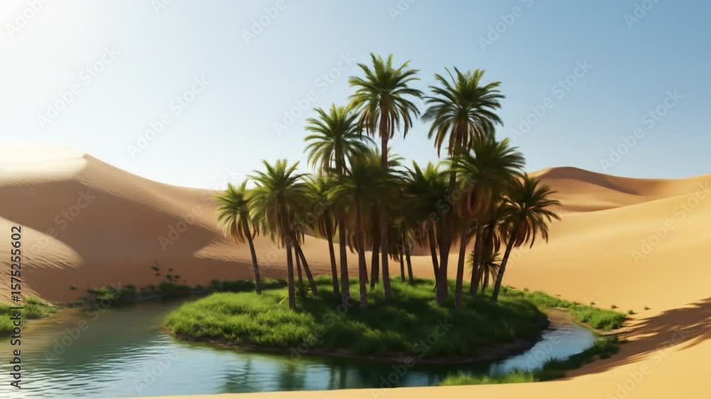 custom made wallpaper toronto digitalOasis in the desert palm trees water pool landscape