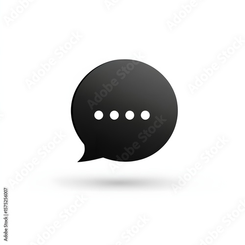 Dark gray speech bubble icon with three dots.