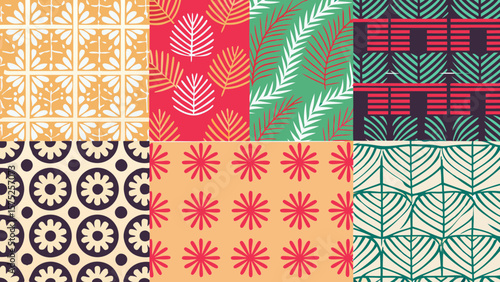 Tropical Palm and Monstera Seamless Vector Pattern in Earth Tones for Summer Fashion & Packaging