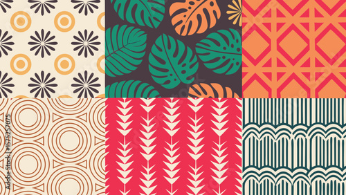 Tropical Palm and Monstera Seamless Vector Pattern in Earth Tones for Summer Fashion & Packaging