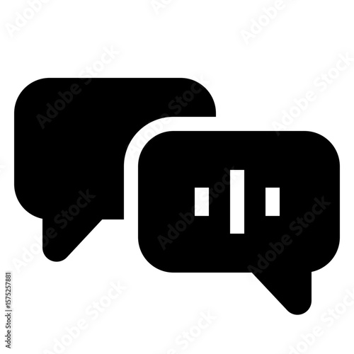 conversation bubble AI learning language solid