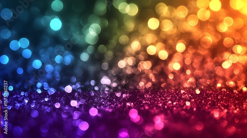 Vibrant bokeh background with shimmering glitter.