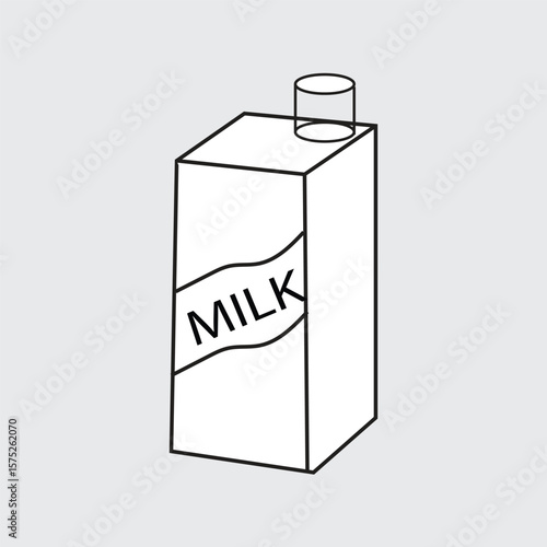 Vector illustration of a milk carton made of cardboard and several other layers such as aluminum foil and plastic layers to protect the milk from damage due to light, air, and bacteria.