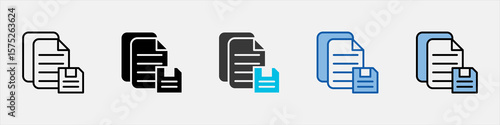 Record Keeping Icon Pack Multistyle Illustration
