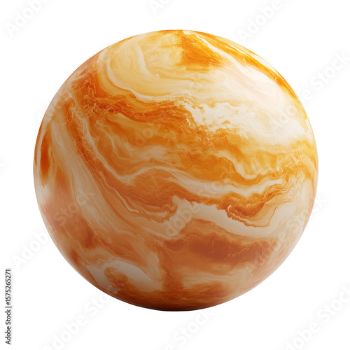 3D Venus graphic on blank background, PNG format
