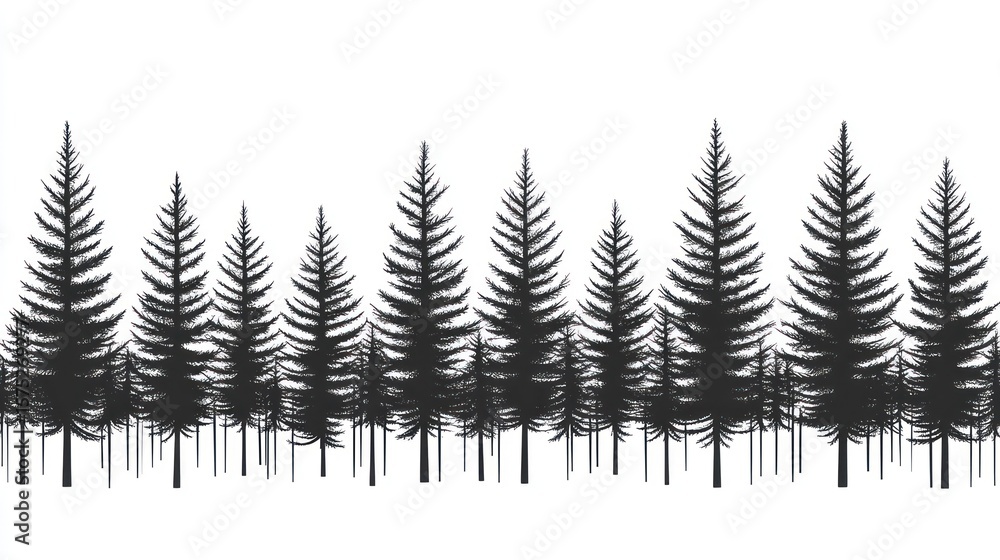Fototapeta premium Silhouette of a forest (1)