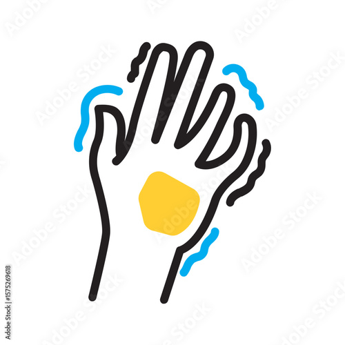 Vector multi color icon for Numbness