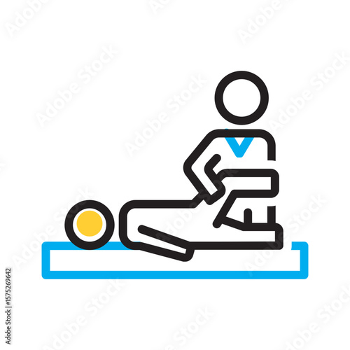 Vector multi color icon for Physical therapist