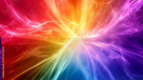 Vibrant, swirling rainbow abstract design.