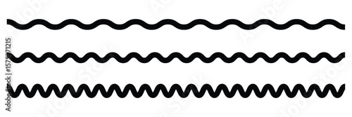 Waves line set. Wiggly squiggle lines vector.