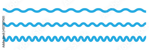 Waves line set. Wiggly squiggle lines vector.
