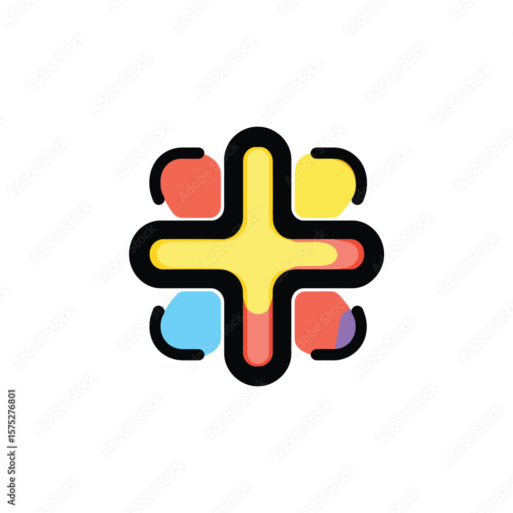 Obraz premium Abstract Colorful Logo with Rounded Edges on White Background Element