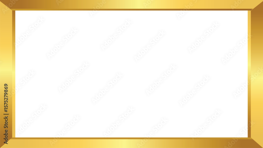 Metallic gold frame border vector on transparent background Metallic gold frame border vector on transparent background