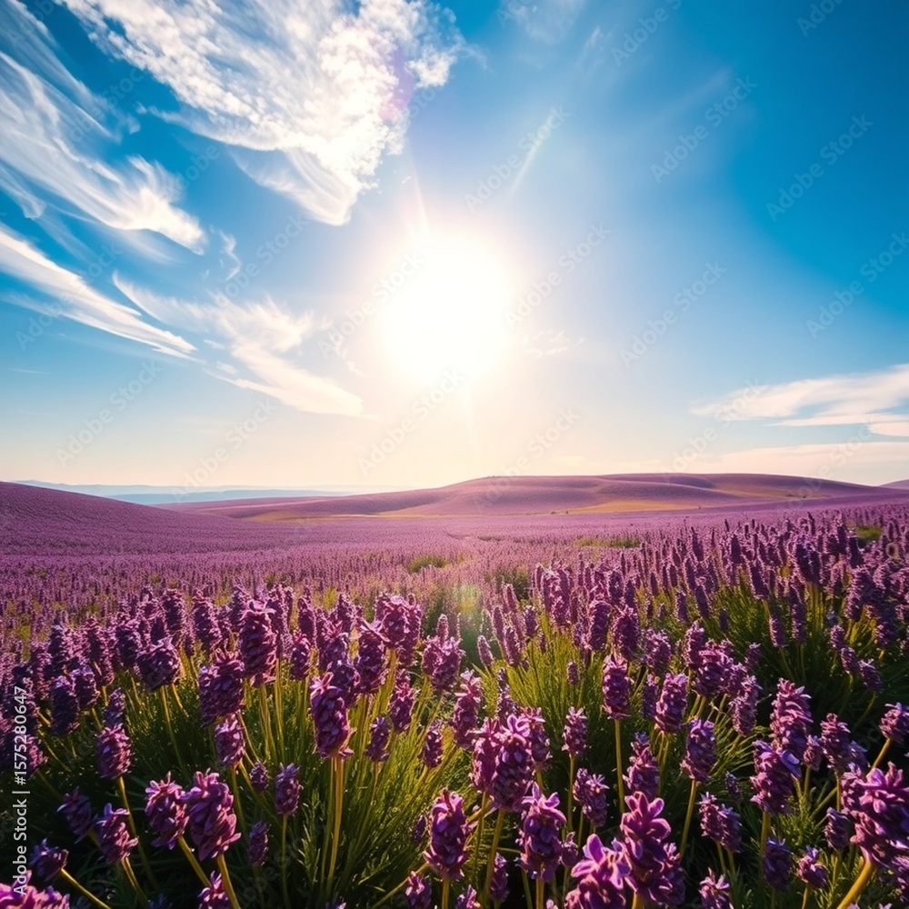 Fototapeta premium lavender field at sunrise