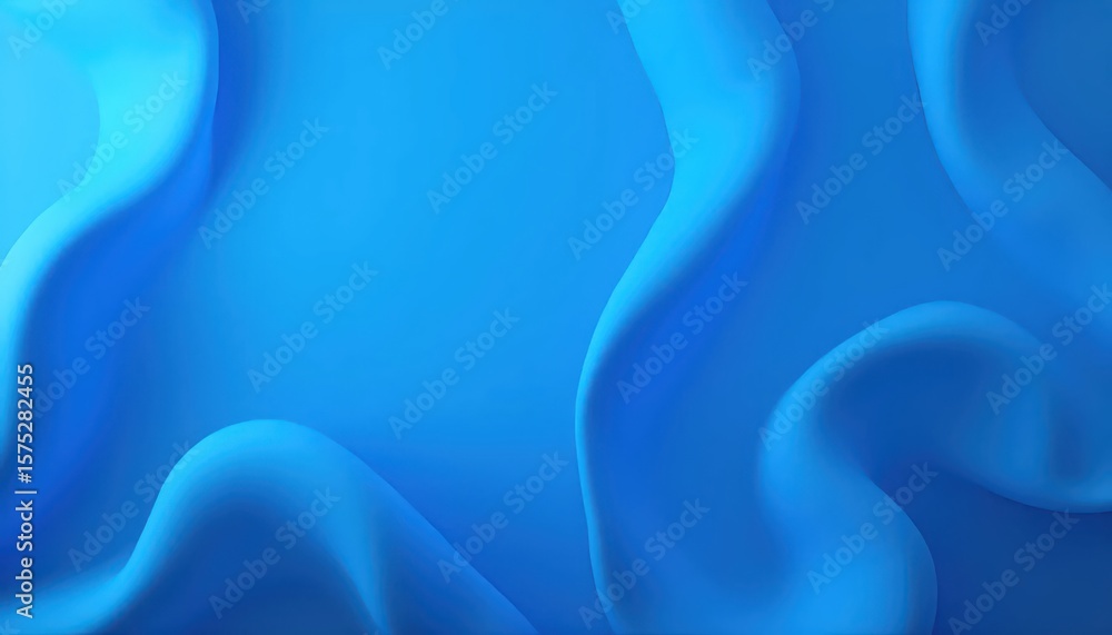 Obraz premium Blue gradient abstract composition with ribbon folds and modern movement