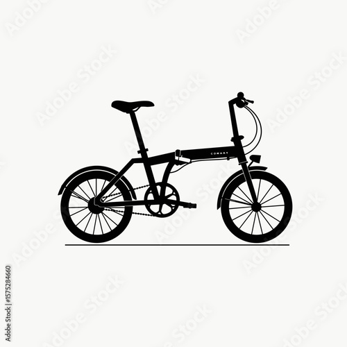 Simple line art of a bicycle featuring two wheels, a clean frame, pedals, chain, seat, and handlebars, designed in a minimalistic style.