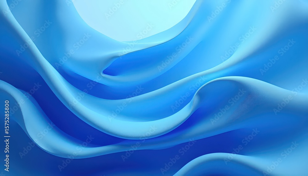 Naklejka premium Smooth flowing digital waves in abstract blue gradient style