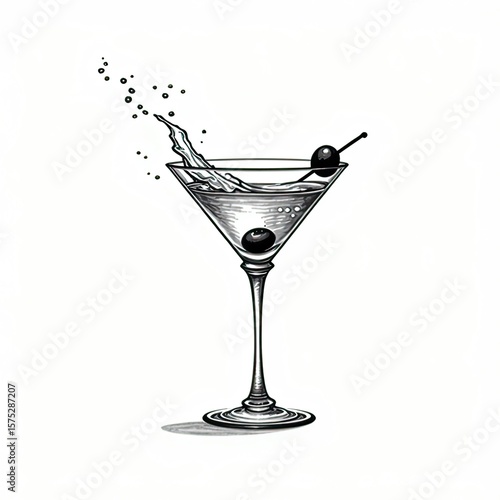 martini glass with cherry