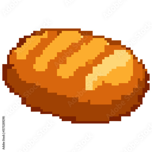 Pixel Art Loaf of Bread Icon