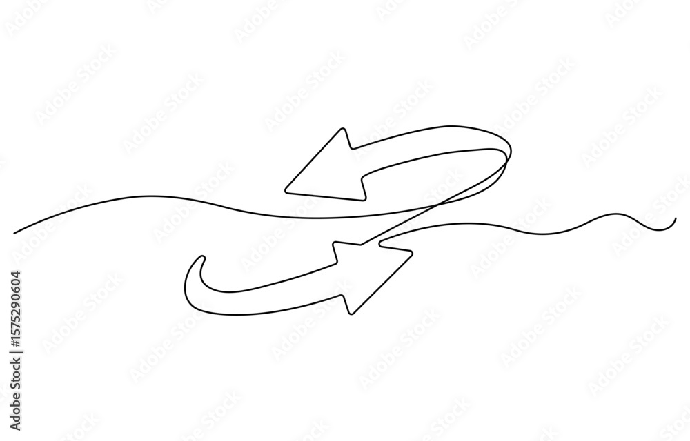 Obraz premium Refresh or Reload symbol vector icon in line style design for website design, app, UI, continuous line drawing arrow icon. Premium vector illustration. Ecology concept Vector illustration.