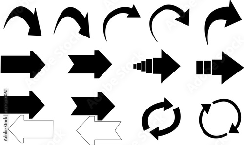 手書きの矢印セット　ベクター, アイコン, セット, シンプル